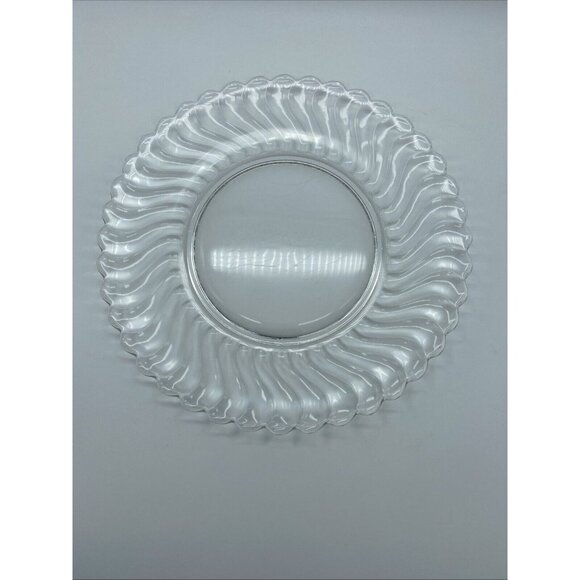 Fostoria Colony Luncheon Plate 8.5” Clear Glass Swirls & Scallops - Picture 2 of 6